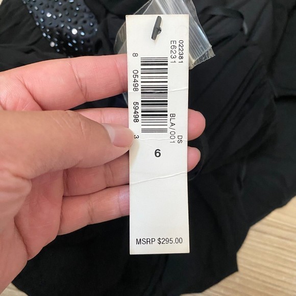 Laundry by Shelli Segal - Black Formal Sleeveless Long Dress Beaded Chest Size 6 - Picture 6 of 6